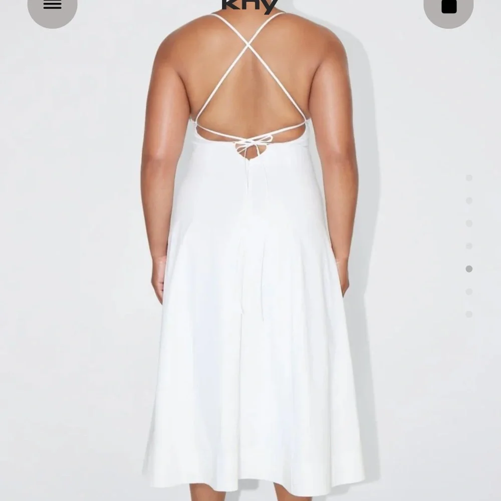 KHY NWT POPLIN LOW BACK MIDI DRESS - Picture 4 of 16